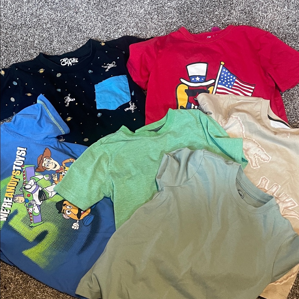 Kids Short Sleeve Tees - Red, Blue, Green, Tan